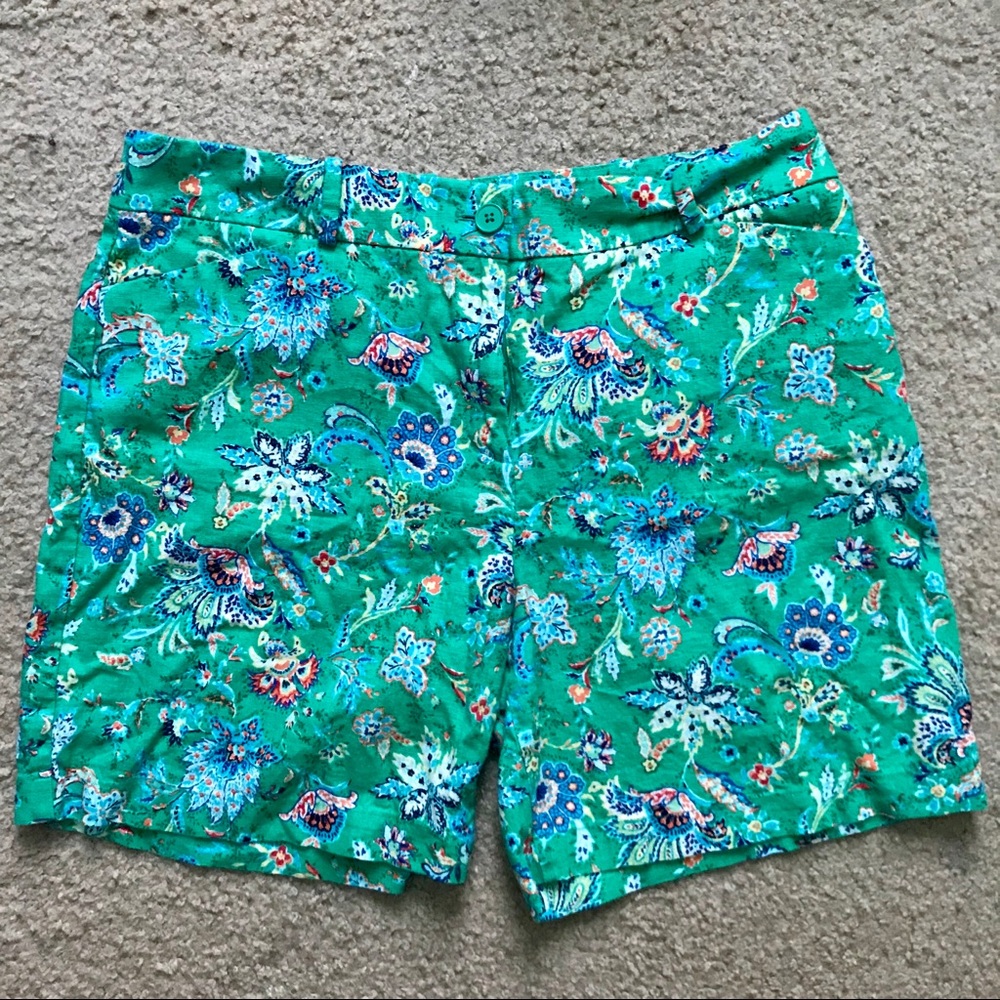 Talbots green high waist shorts! Linen material